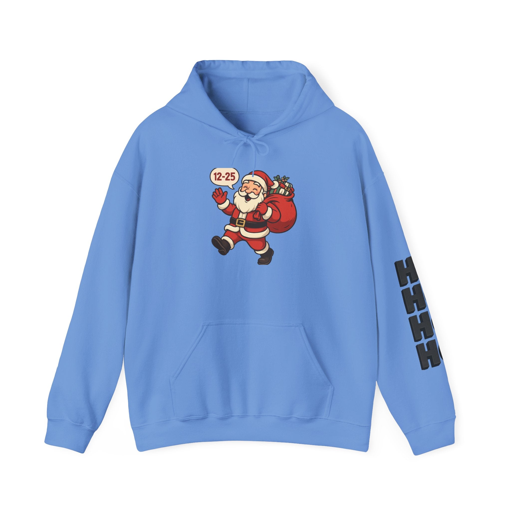 Santa Claus 12-25 Illustration Hoodie | Naughty List Back Print