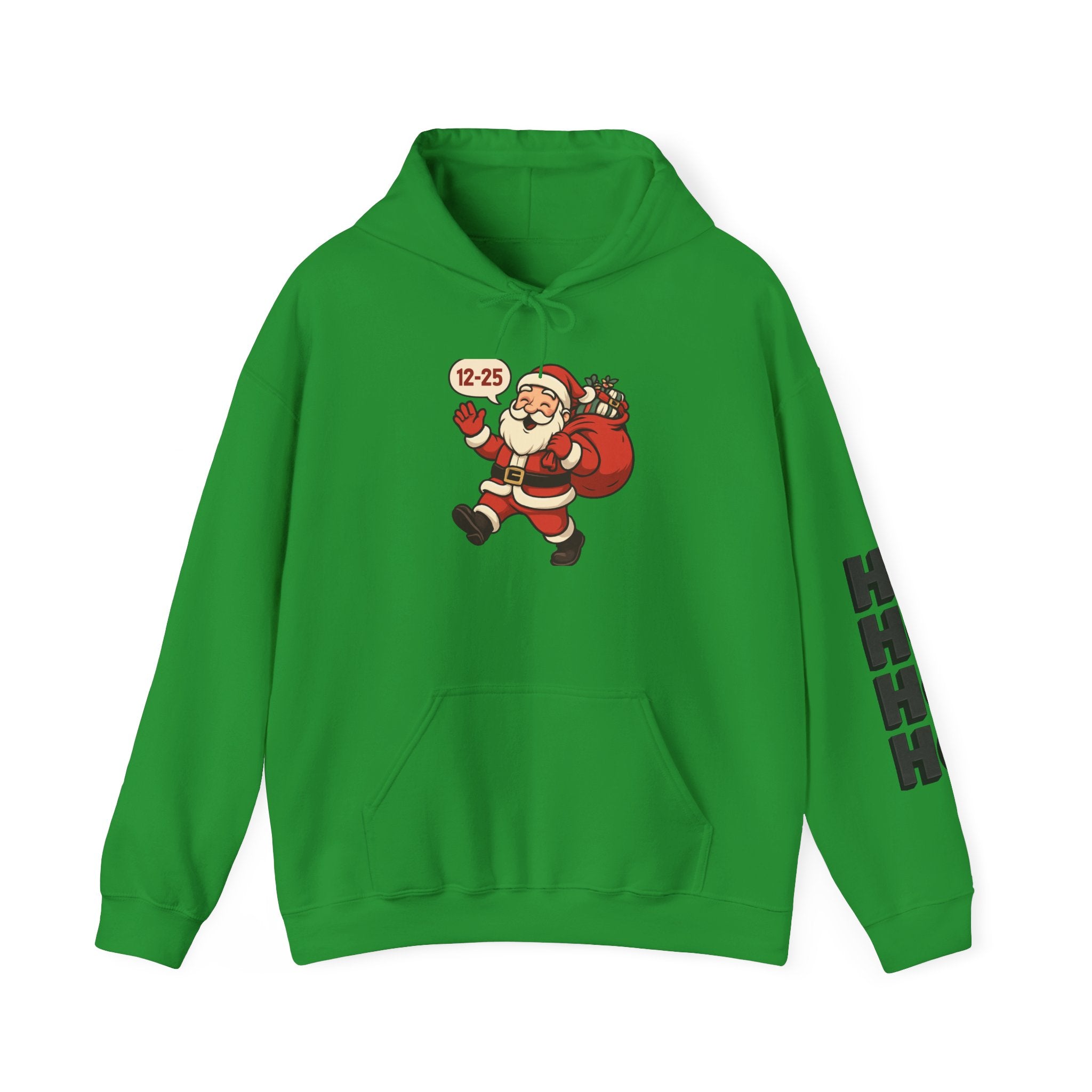 Santa Claus 12-25 Illustration Hoodie | Naughty List Back Print