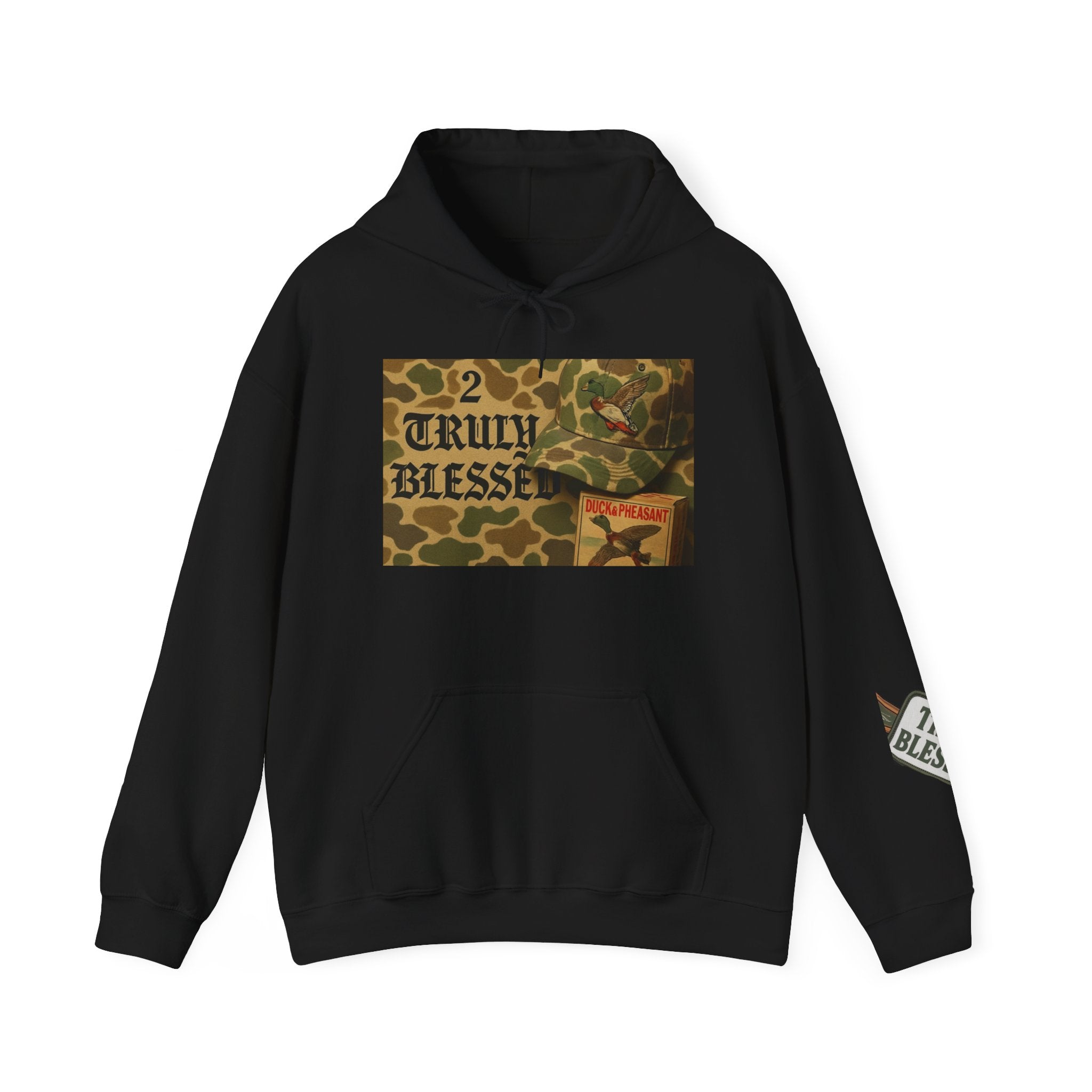 Truly Blessed Camo Hoodie — 'Truly Blessed' Military Camo Graphic Hooded Sweatshirt