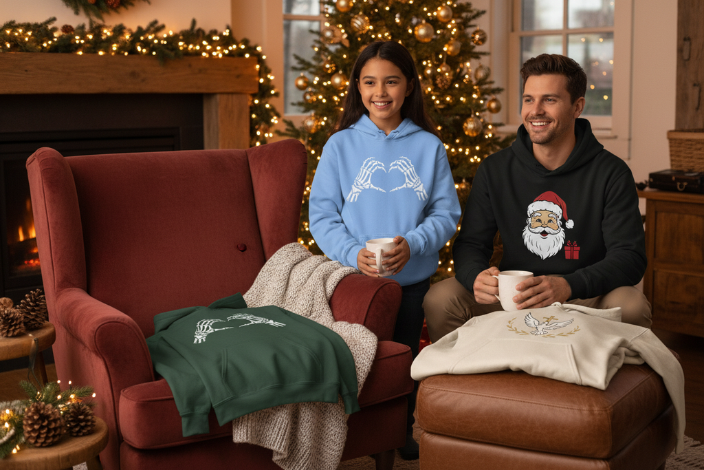 Holiday hoodies lifestyle showcase